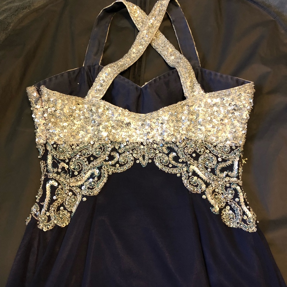 Navy blue sequin formal - Picture 3 of 8